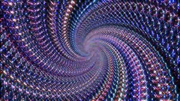 Kreisförmige Linien Rotierenden Abstrakten Mehrfarbigen Kaleidoskop Schwarzen Hintergrund — Stockvideo