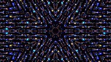 Soyut Kaleydoskop deseni tam renklerle. Sihirli mandala. 4k