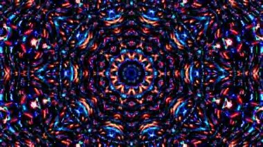 Soyut Kaleydoskop deseni tam renklerle. Sihirli mandala. 4k