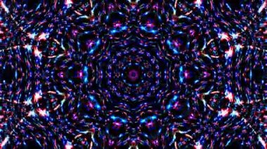 Soyut Kaleydoskop deseni tam renklerle. Sihirli mandala. 4k