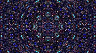 Soyut Kaleydoskop deseni tam renklerle. Sihirli mandala. 4k