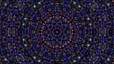 Soyut Kaleydoskop deseni tam renklerle. Sihirli mandala. 4k