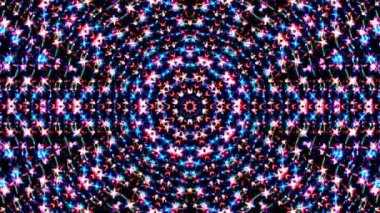 Soyut Kaleydoskop deseni tam renklerle. Sihirli mandala. 4k