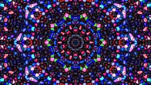 Abstrakcyjny Wzór Kalejdoskopu Pełnymi Kolorami Magiczna Mandala — Wideo stockowe