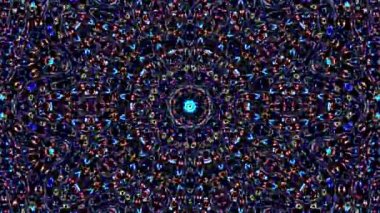 Soyut Kaleydoskop deseni tam renklerle. Sihirli mandala. 4k