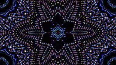 Parlayan güzel soyut bir kaleydoskop, ince hareketleri düzenleyen parlak bir ışık.