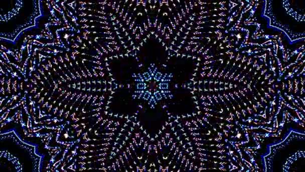 輝く美しい抽象万華鏡 微妙な動きを調節する放射状の光 — ストック動画