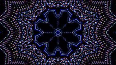 Parlayan güzel soyut bir kaleydoskop, ince hareketleri düzenleyen parlak bir ışık.