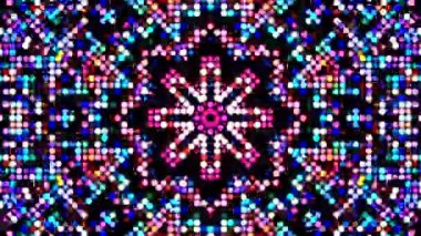 Parlayan güzel soyut bir kaleydoskop, ince hareketleri düzenleyen parlak bir ışık.