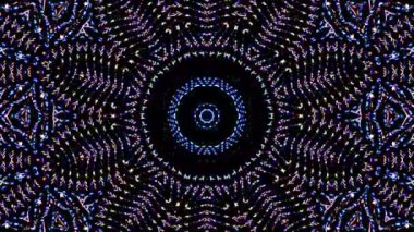 Parlayan güzel soyut bir kaleydoskop, ince hareketleri düzenleyen parlak bir ışık.