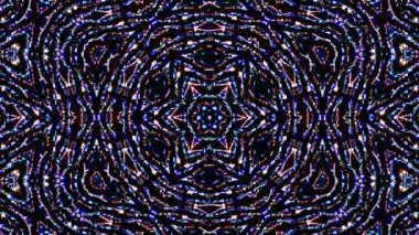 Parlayan güzel soyut bir kaleydoskop, ince hareketleri düzenleyen parlak bir ışık.