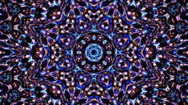 Soyut Kaleydoskop deseni tam renklerle. Sihirli mandala. 4k