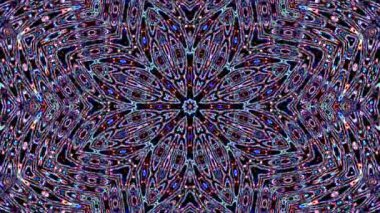 Soyut Kaleydoskop deseni tam renklerle. Sihirli mandala. 4k