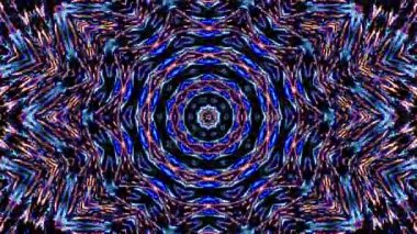 Soyut Kaleydoskop deseni tam renklerle. Sihirli mandala. 4k