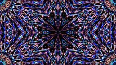 Soyut Kaleydoskop deseni tam renklerle. Sihirli mandala. 4k