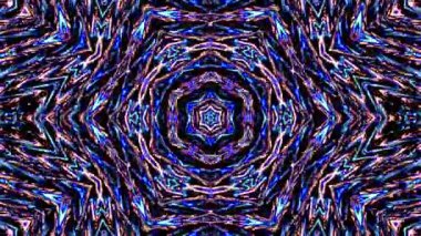 Soyut Kaleydoskop deseni tam renklerle. Sihirli mandala. 4k