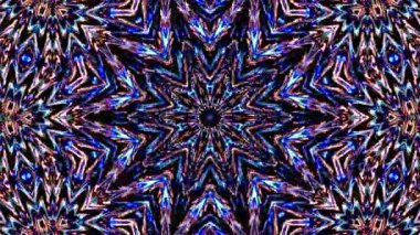 Soyut Kaleydoskop deseni tam renklerle. Sihirli mandala. 4k