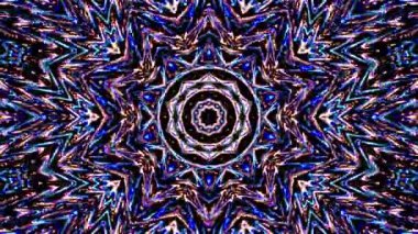 Soyut Kaleydoskop deseni tam renklerle. Sihirli mandala. 4k