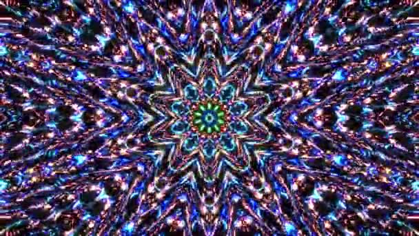 Abstraktní Kaleidoskop Vzor Plnými Barvami Magická Mandala — Stock video