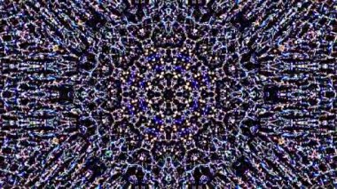 Soyut Kaleydoskop deseni tam renklerle. Sihirli mandala. 4k