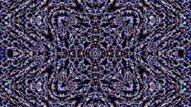 Soyut Kaleydoskop deseni tam renklerle. Sihirli mandala. 4k