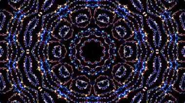 Soyut Kaleydoskop deseni tam renklerle. Sihirli mandala. 4k