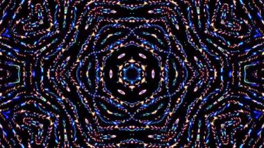 Soyut Kaleydoskop deseni tam renklerle. Sihirli mandala. 4k