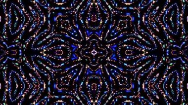 Soyut Kaleydoskop deseni tam renklerle. Sihirli mandala. 4k
