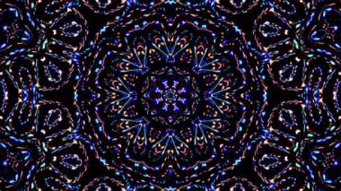 Soyut Kaleydoskop deseni tam renklerle. Sihirli mandala. 4k