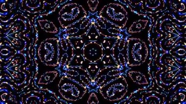Soyut Kaleydoskop deseni tam renklerle. Sihirli mandala. 4k