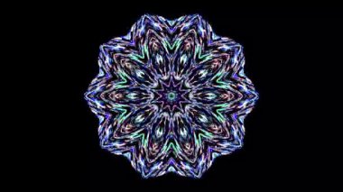 Soyut Kaleydoskop deseni tam renklerle. Sihirli mandala. 4k