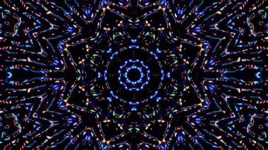 Soyut Kaleydoskop deseni tam renklerle. Sihirli mandala. 4k
