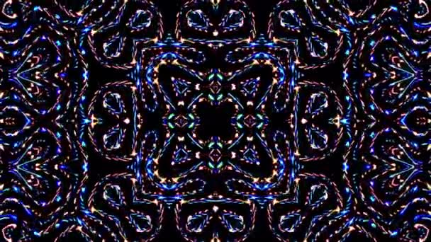 Patrón Caleidoscopio Abstracto Con Colores Completos Mandala Mágica — Vídeos de Stock