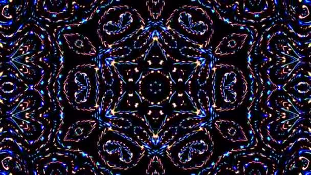 Absztrakt Kaleidoszkóp minta teljes színekkel. Varázslatos mandala. 4k