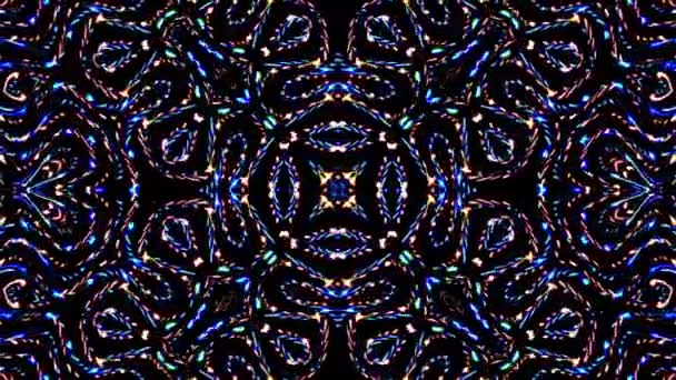 Αφηρημένη Μοτίβο Καλειδοσκόπιο Πλήρη Χρώματα Μαγικό Μαντάλα 4Ια — Αρχείο Βίντεο