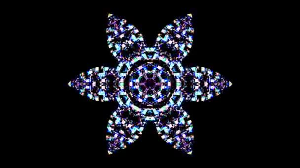 Abstract Kaleidoscoop Patroon Met Volledige Kleuren Magische Mandala — Stockvideo