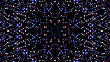 Soyut Kaleydoskop deseni tam renklerle. Sihirli mandala. 4k