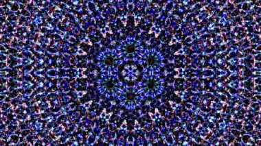 Soyut Kaleydoskop deseni tam renklerle. Sihirli mandala. 4k
