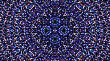 Soyut Kaleydoskop deseni tam renklerle. Sihirli mandala. 4k