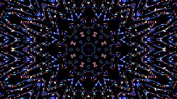 Abstraktní Kaleidoskop vzor s plnými barvami. Magická mandala. 4k