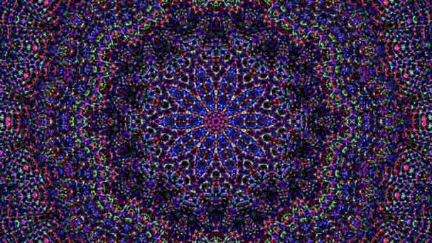 Абстрактный Калейдоскоп Цветов Волшебная Мандала — стоковое видео