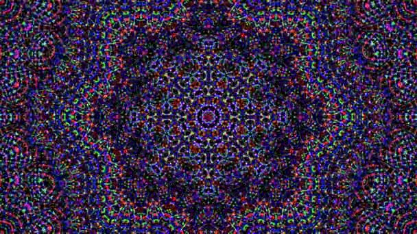 Abstraktní Kaleidoskop Vzor Plnými Barvami Magická Mandala — Stock video