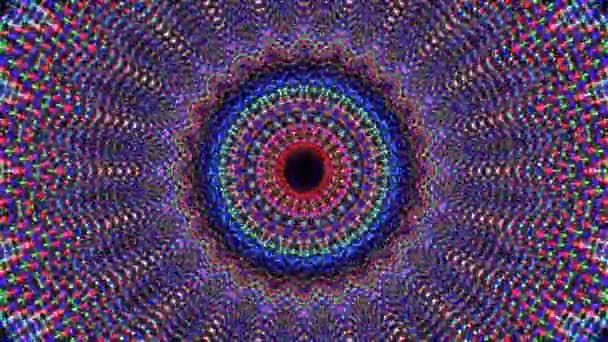 Abstract Kaleidoscoop Patroon Met Volledige Kleuren Magische Mandala — Stockvideo