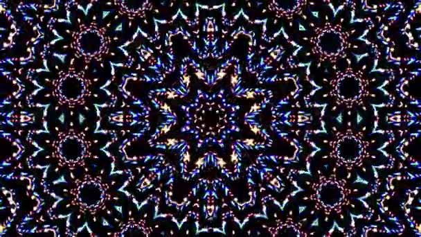 Abstract Kaleidoscoop Patroon Met Volledige Kleuren Magische Mandala — Stockvideo