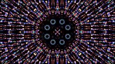 Soyut Kaleydoskop deseni tam renklerle. Sihirli mandala. 4k