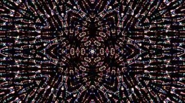 Soyut Kaleydoskop deseni tam renklerle. Sihirli mandala. 4k