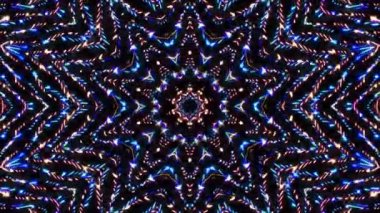 Soyut Kaleydoskop deseni tam renklerle. Sihirli mandala. 4k