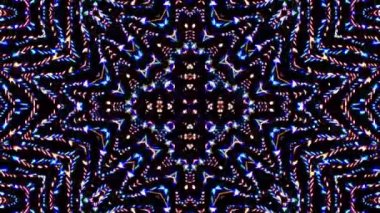 Soyut Kaleydoskop deseni tam renklerle. Sihirli mandala. 4k