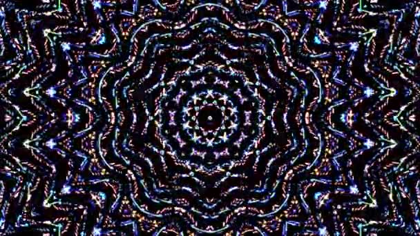 Absztrakt Kaleidoszkóp minta teljes színekkel. Varázslatos mandala. 4k
