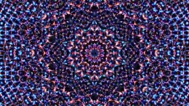 Soyut Kaleydoskop deseni tam renklerle. Sihirli mandala. 4k